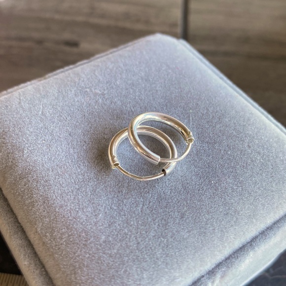 Jewelry - New Sterling Silver 2mm Hoop Earrings 1/2” inch in diameter